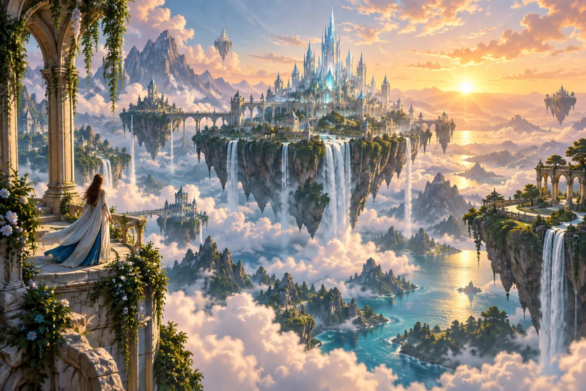 Fantasy digital artwork used to inspect repeated structures and impossible spatial relationships